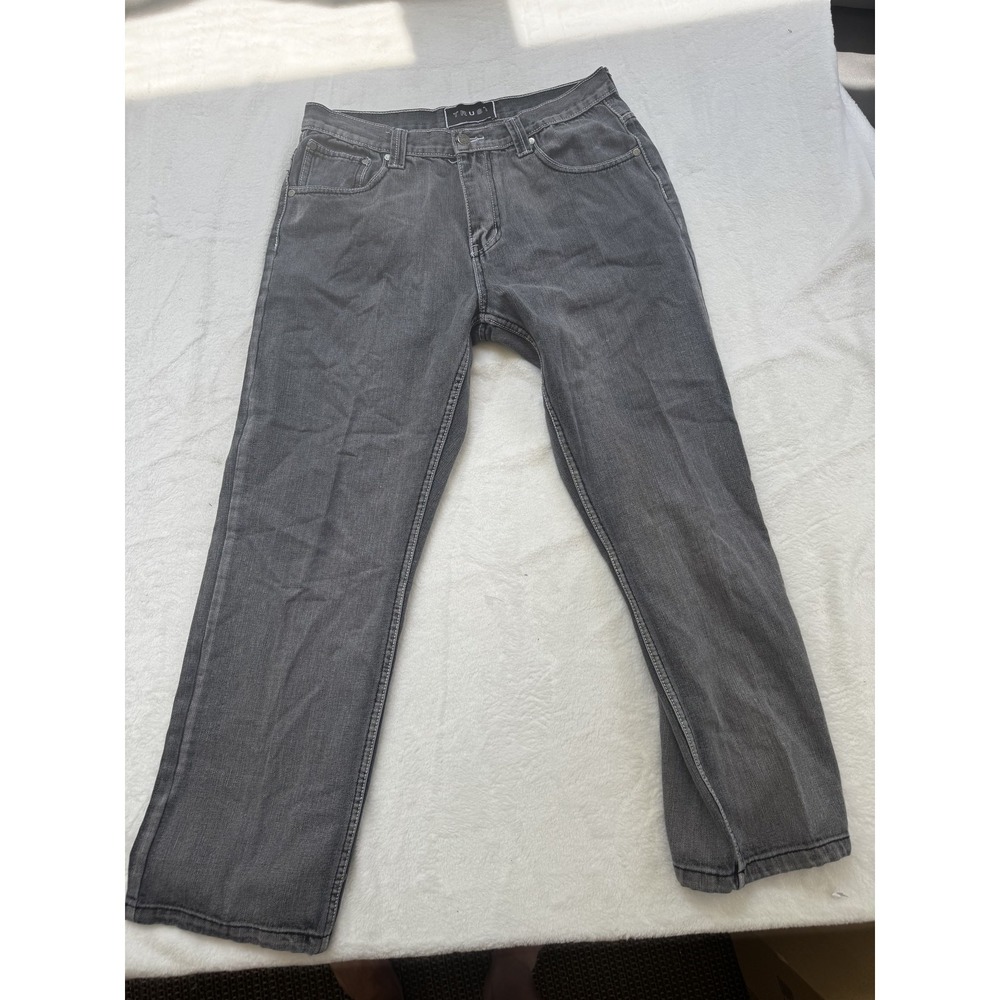 Trust Jeans Mens 34x30 Gray‎ Straight Leg Denim Classic Style Casual Pants